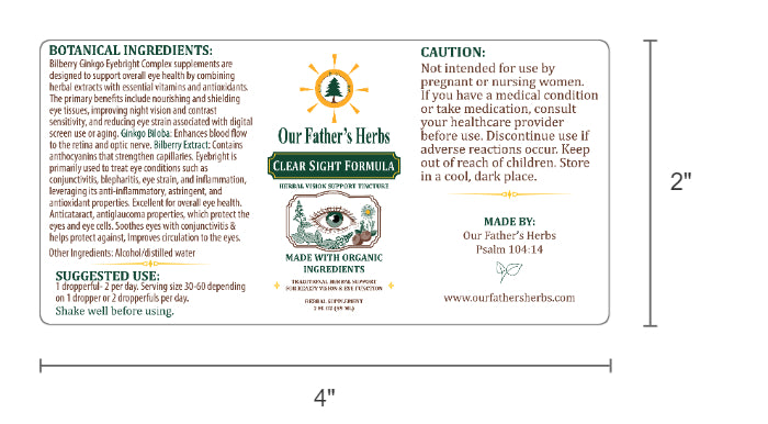Clear Sight Formula "Eye" protection and preventative tincture