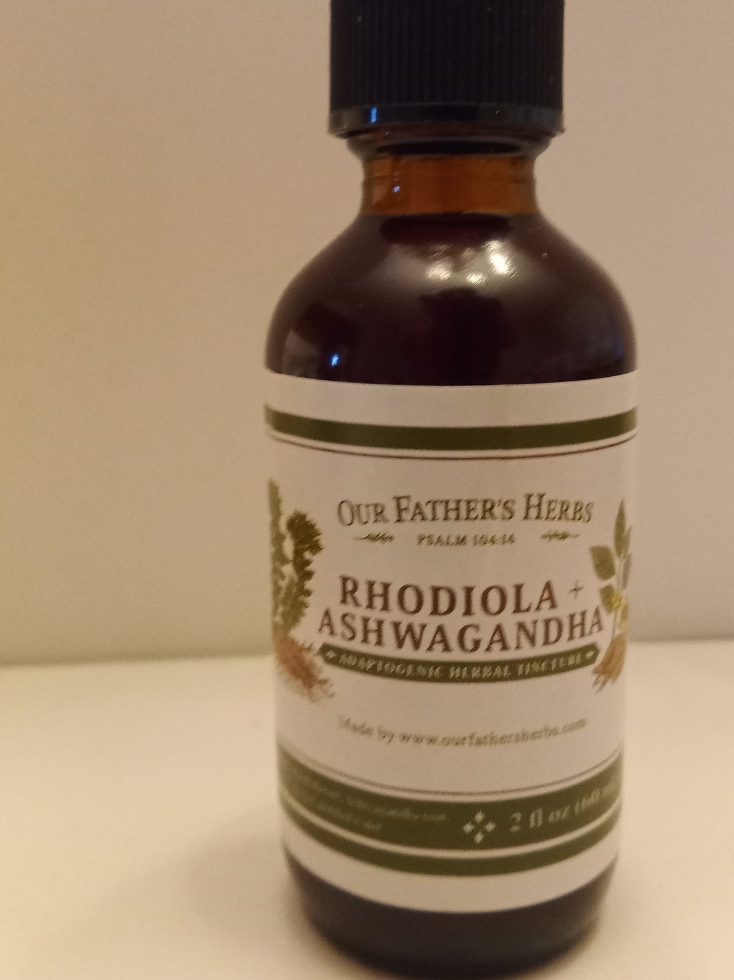 Rhodiola + Ashwagandha Adaptogenic Tincture | Natural Stress, Energy & Hormone Support for Men & Women | Our Father's Herbs